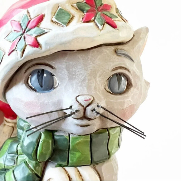 Jim Shore Carved Figurine Mini Christmas Kitten 2009 Enesco Collectible New Box - Picture 4 of 8